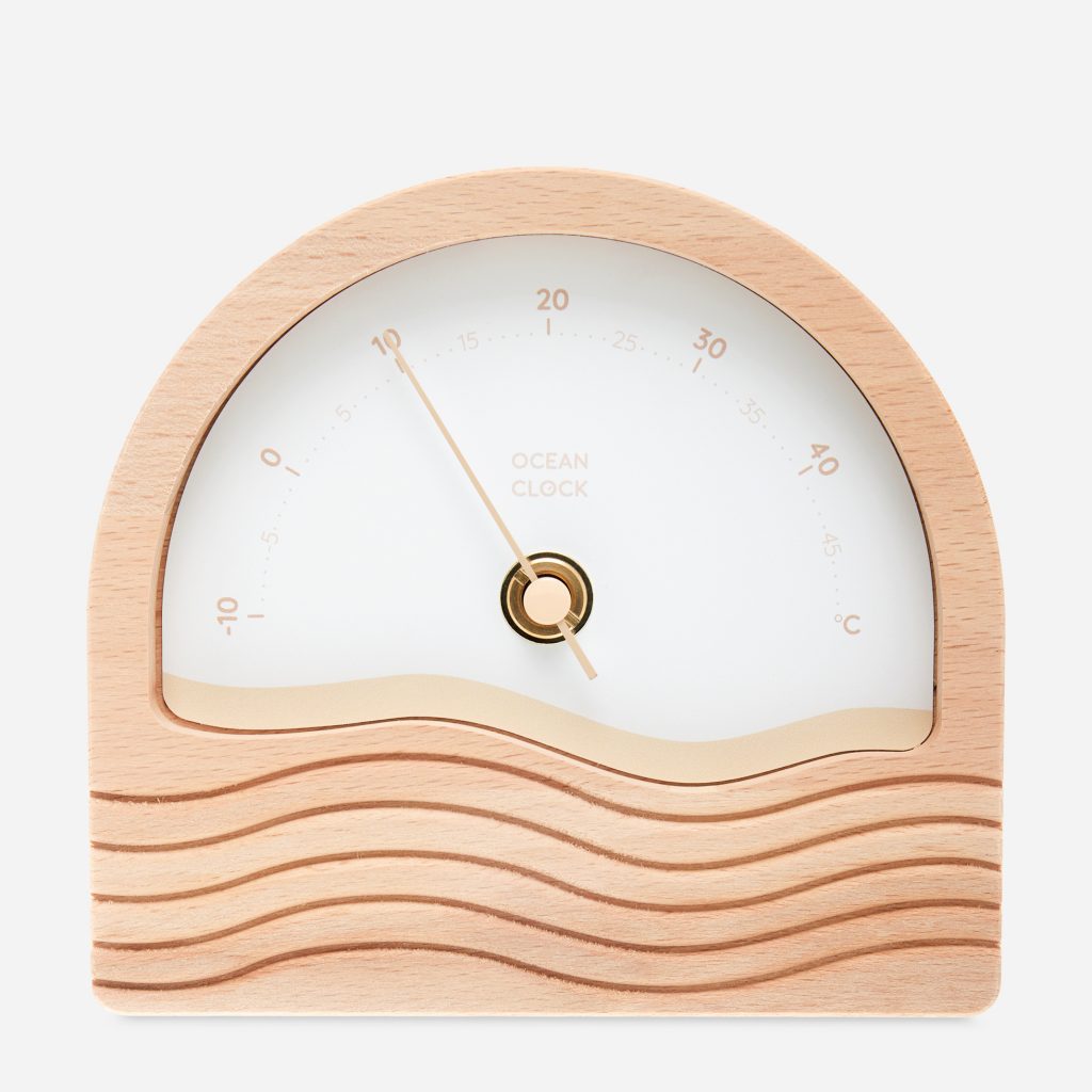 thermomètre à cadran en bois